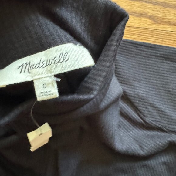 Madewell Drapey Rib Long-Sleeve Mockneck Top, Size Small - Picture 4 of 6